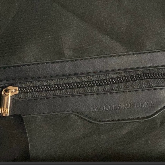 Badgley Mischka Black Quilted Backpack Gold Studded Hardware Adjustable Straps - Picture 9 of 14